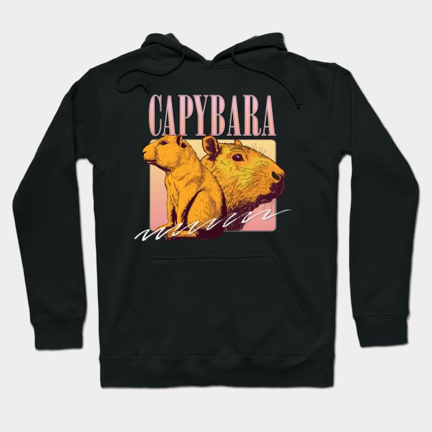 Capybara Aesthetic --- Original 90s Style Retro Design Hoodie by DankFutura